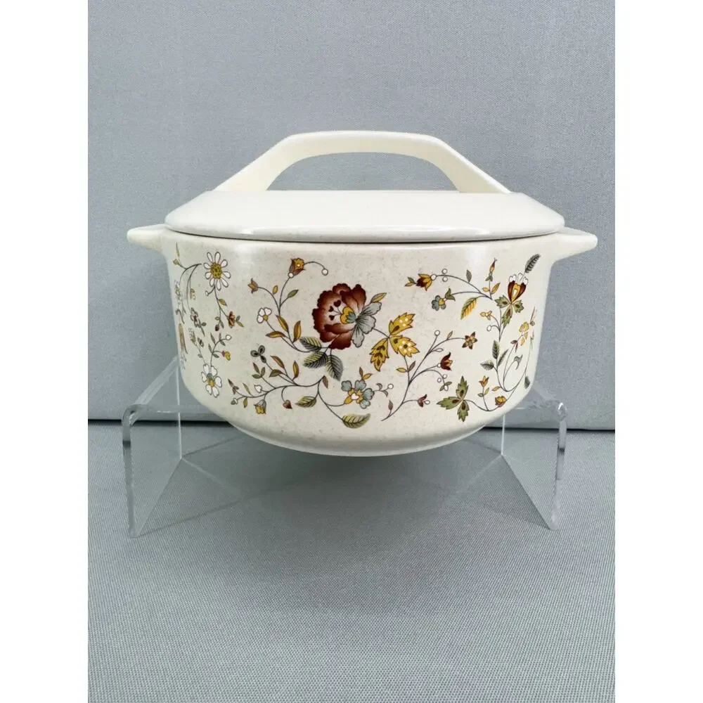 Vintage Lenox Temper-Ware Merriment 1.25 Qt Casserole Dish w Lid Vegetable